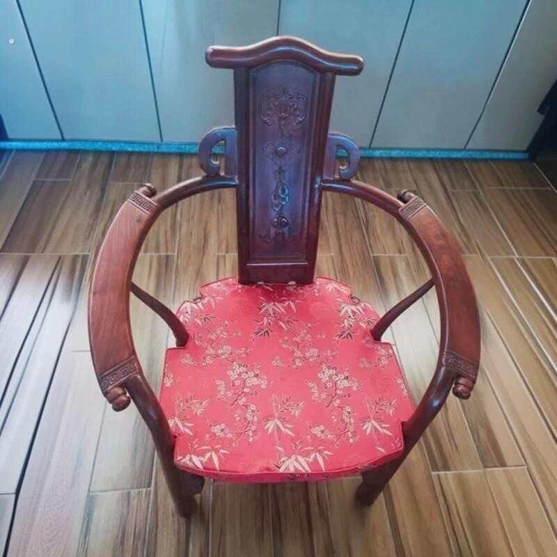 中式实木茶椅子坐垫茶桌椅垫红木圈椅凳子椅子垫腰形茶台茶椅垫子