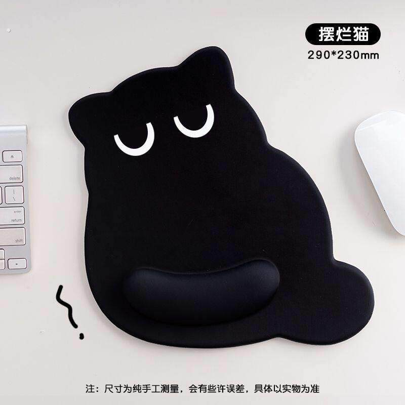 鼠标垫带腕托新款可爱摆烂猫咪护腕鼠标垫宿舍通用防滑耐脏电脑办