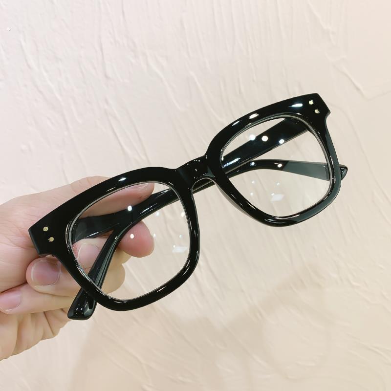 小红书复古粗黑框眼镜框女韩版无度数大脸素颜可配近视眼睛框男