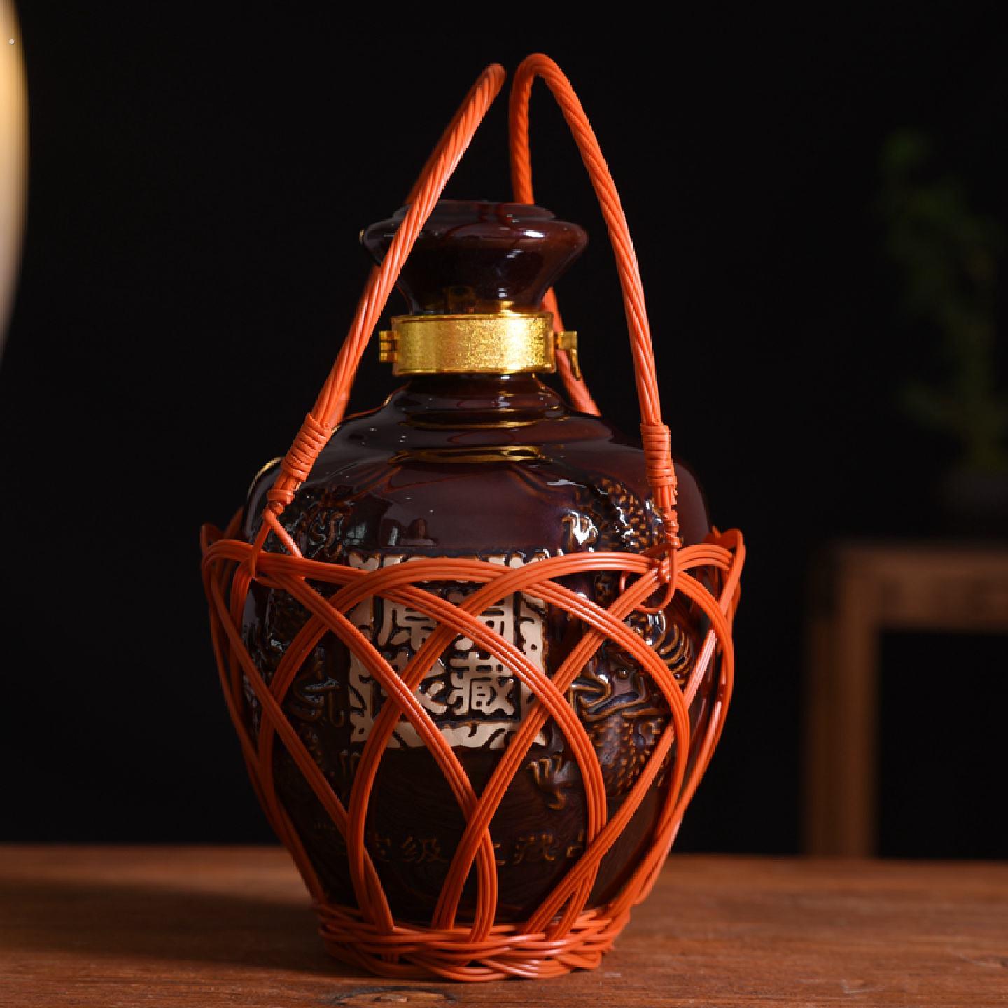 陶瓷酒坛酒壶酒瓶空瓶摆件一二三五十斤密封酒壶土陶自酿窖藏存酒