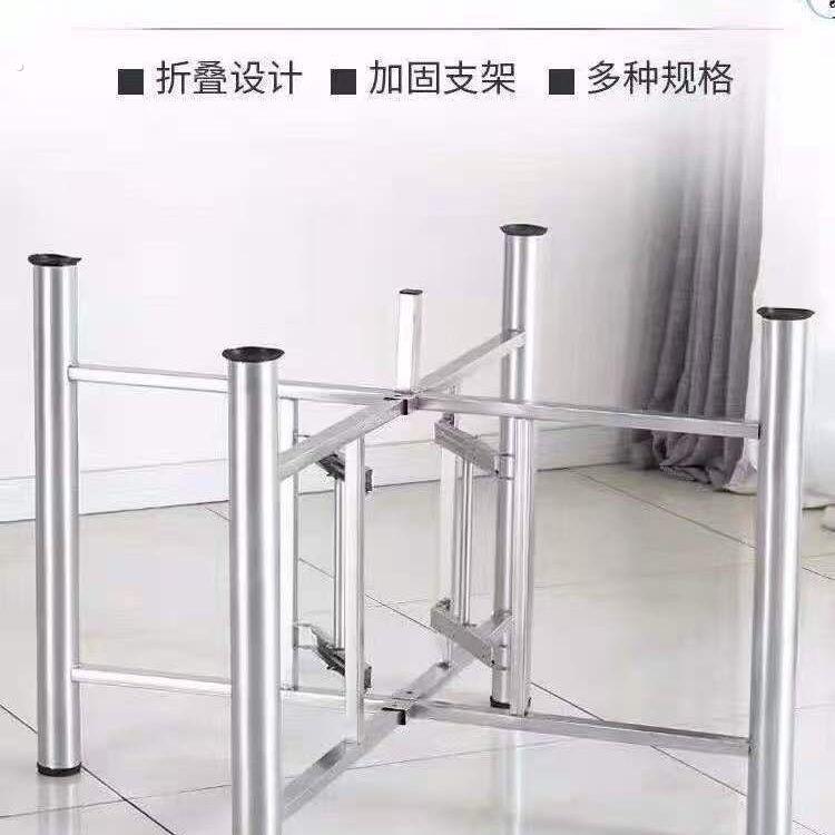 简易大圆桌架可折叠铁艺桌腿支架桌脚不锈钢桌脚架餐桌折叠桌架子