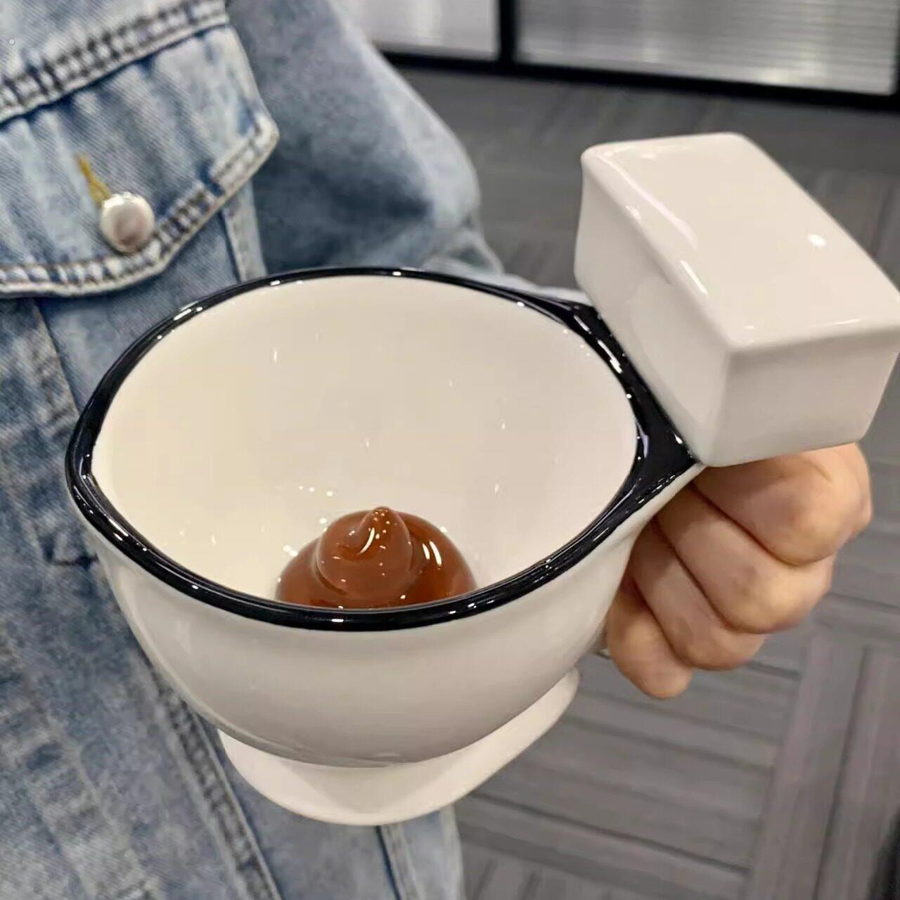 马桶杯创意搞怪水杯稀奇古怪粑粑杯陶瓷沙雕大便茶杯喝水马克杯子