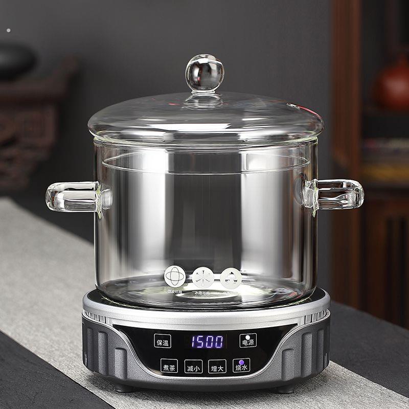 茗宿玻璃消毒锅耐高温电陶炉可加热煮茶杯器大号特大带盖茶洗茶具