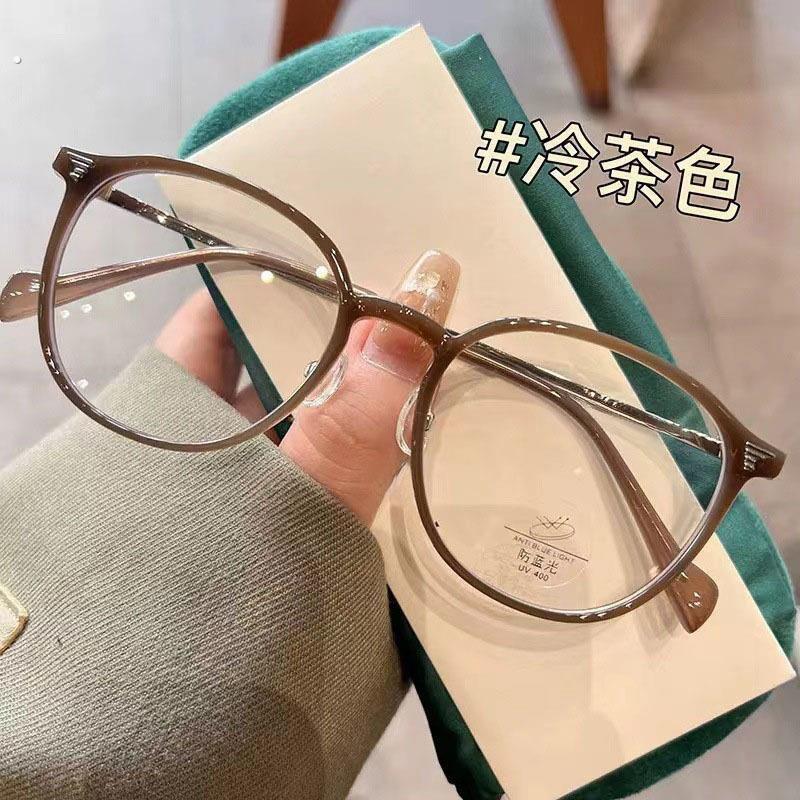 女款近视眼镜清新可爱少女风防蓝光平光镜大脸显瘦眼镜框镜