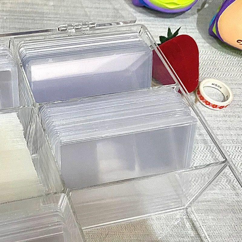 卡套收纳盒亚克力硬卡小卡收纳盒有盖透明追星卡片盒卡膜卡盒分格