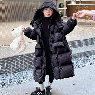 甄选【行走的棉被】亲子装女童长款羽绒棉服中大童冬季加厚保暖棉