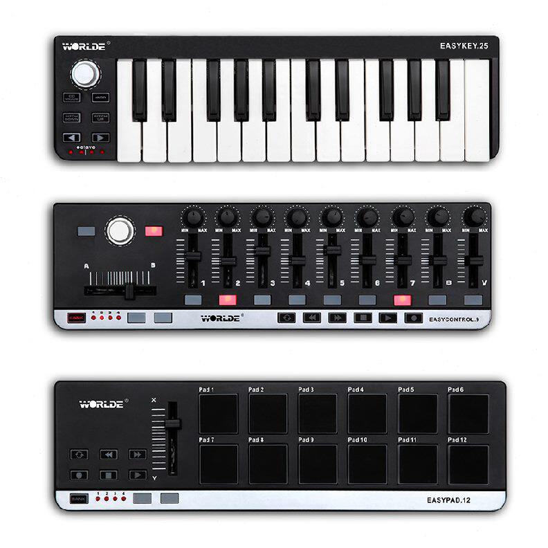 甄选worlde EASY KEY25专业midi键盘控制器编曲键盘音乐键盘电音