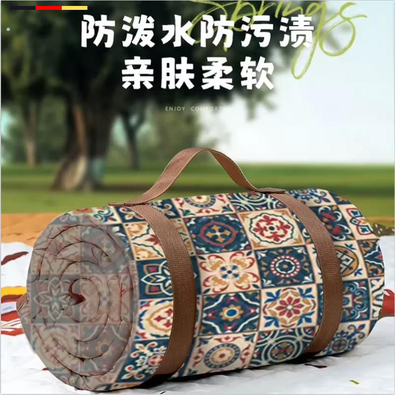 户外野餐垫加厚款防水郊游露营可携式坐垫防潮垫春游沙滩可折叠地