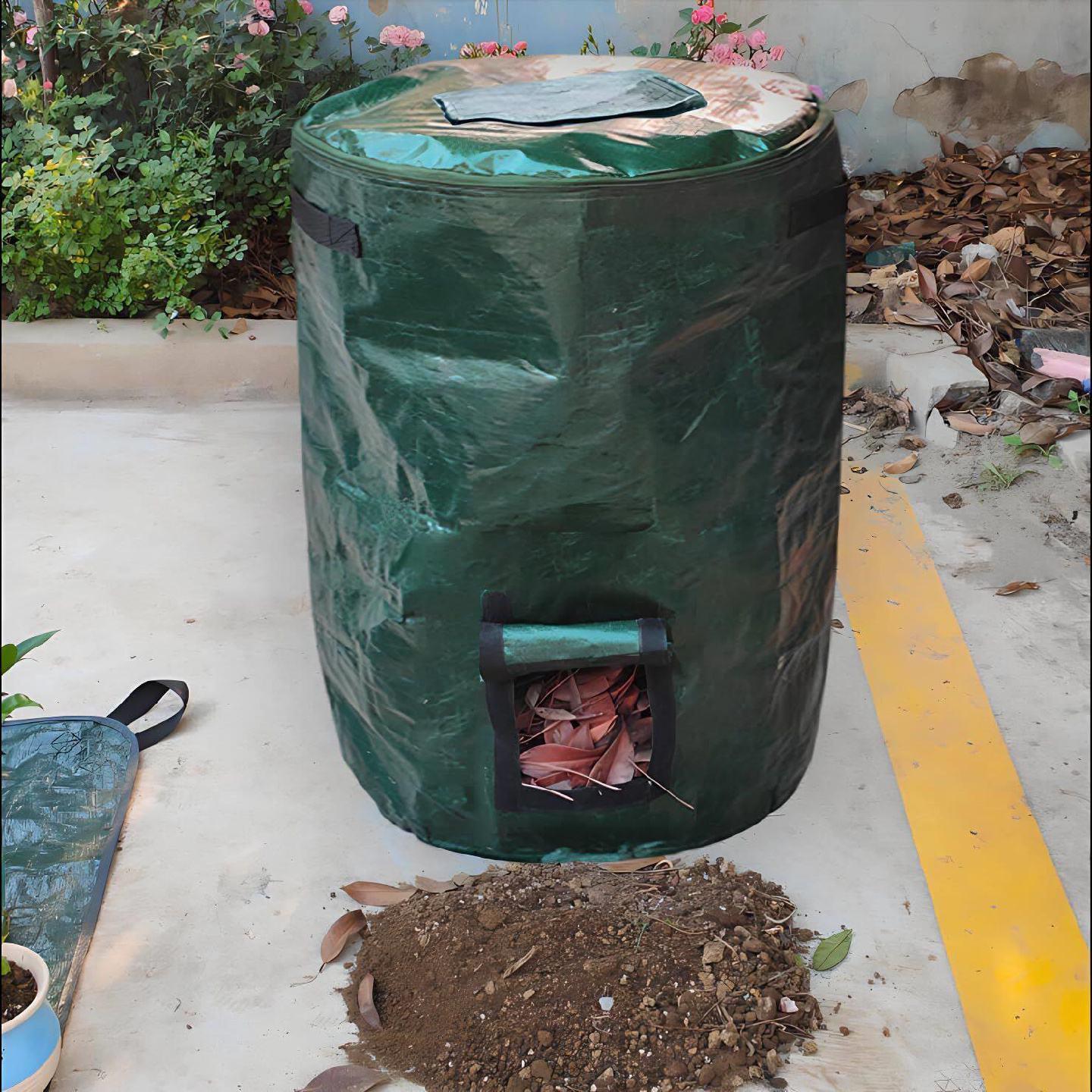 发酵专用袋家用堆肥桶高温堆肥桶庭院树叶肥箱双向拉链带口鸡粪