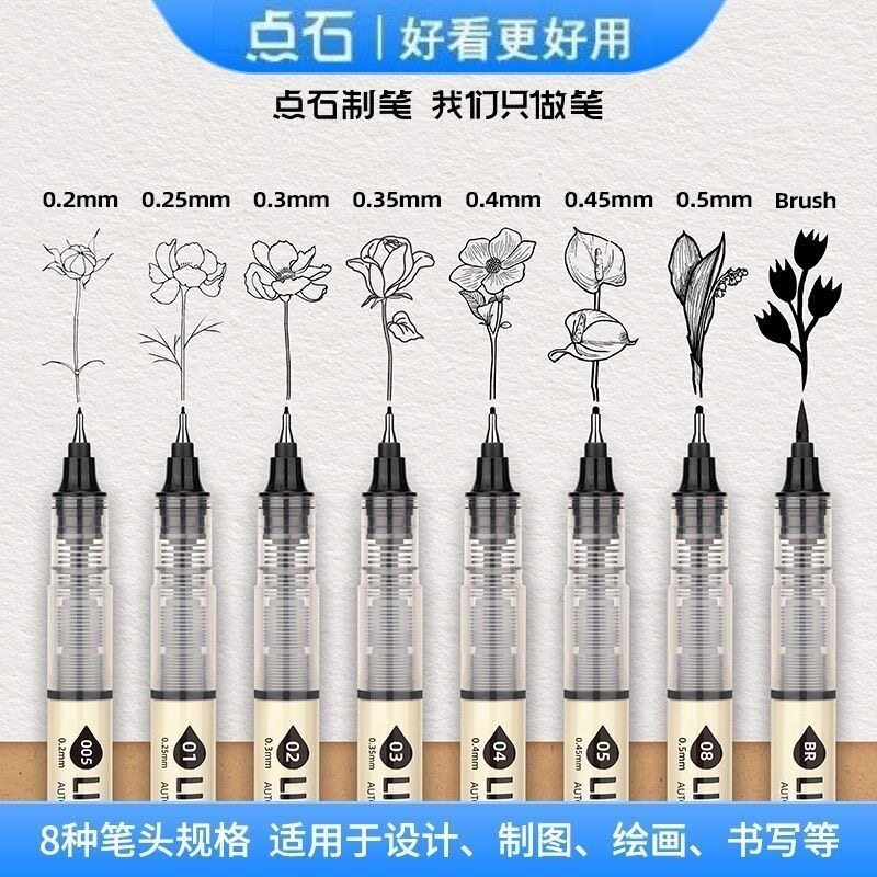 点石防水防晕染勾线笔套装图片