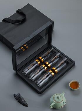 甄选档茶叶包装盒空礼盒太平猴魁46装绿茶礼盒精品全景天窗有机