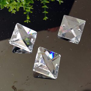 甄选浦江工厂水晶四方珠机磨20mm 玻璃珠帘方块珠子  水晶灯饰配