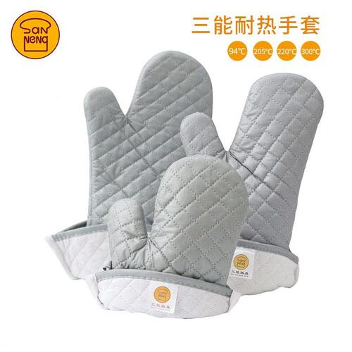 甄选三能烘焙加厚手套加长耐温防烫隔热微波炉烤箱用厨房耐用手套