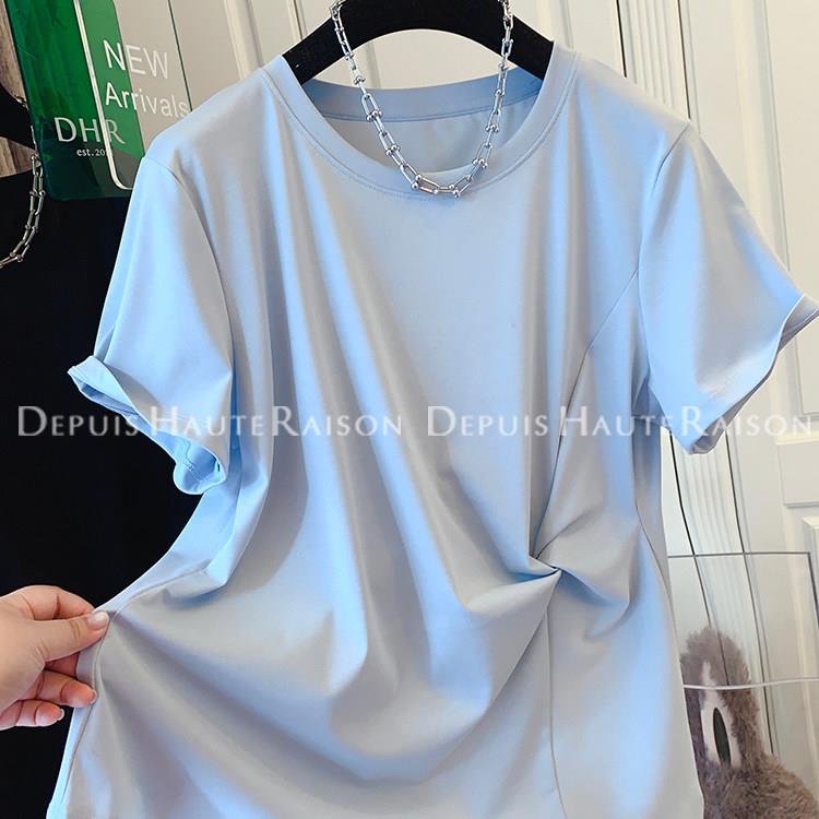 DHR 独特设计感扭结正肩短袖T恤打底衫宽松漂亮上衣女2026夏新款图片