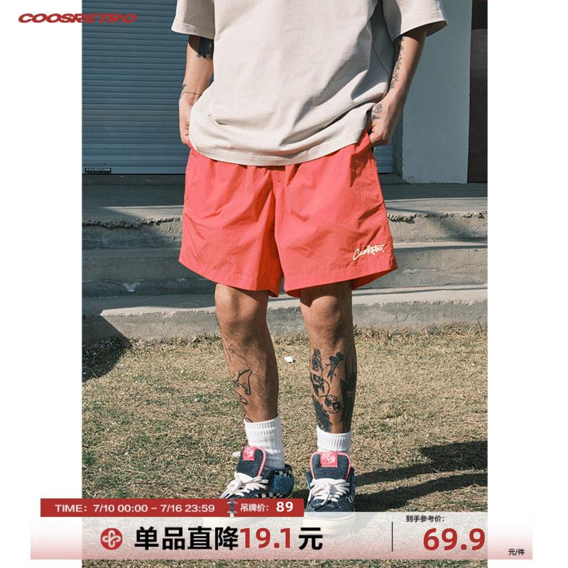 CoosRetro美式复古LOGO刺绣休闲短裤男女夏季宽松情侣沙滩裤潮牌图片