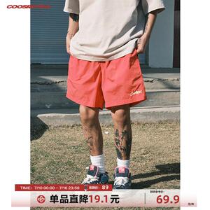 CoosRetro美式复古LOGO刺绣休闲短裤男女夏季宽松情侣沙滩裤潮牌