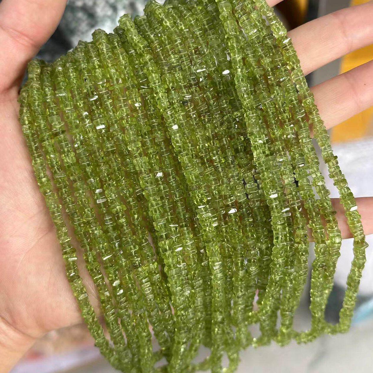 甄选天然橄榄晶隔片Peridot Olivine橄榄石方片不定形随形散珠半