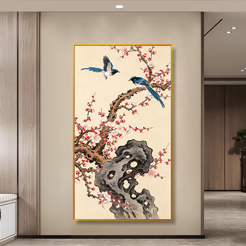 新中式喜上眉梢十字绣线绣2026新款花鸟风景手工绣入户玄关满绣