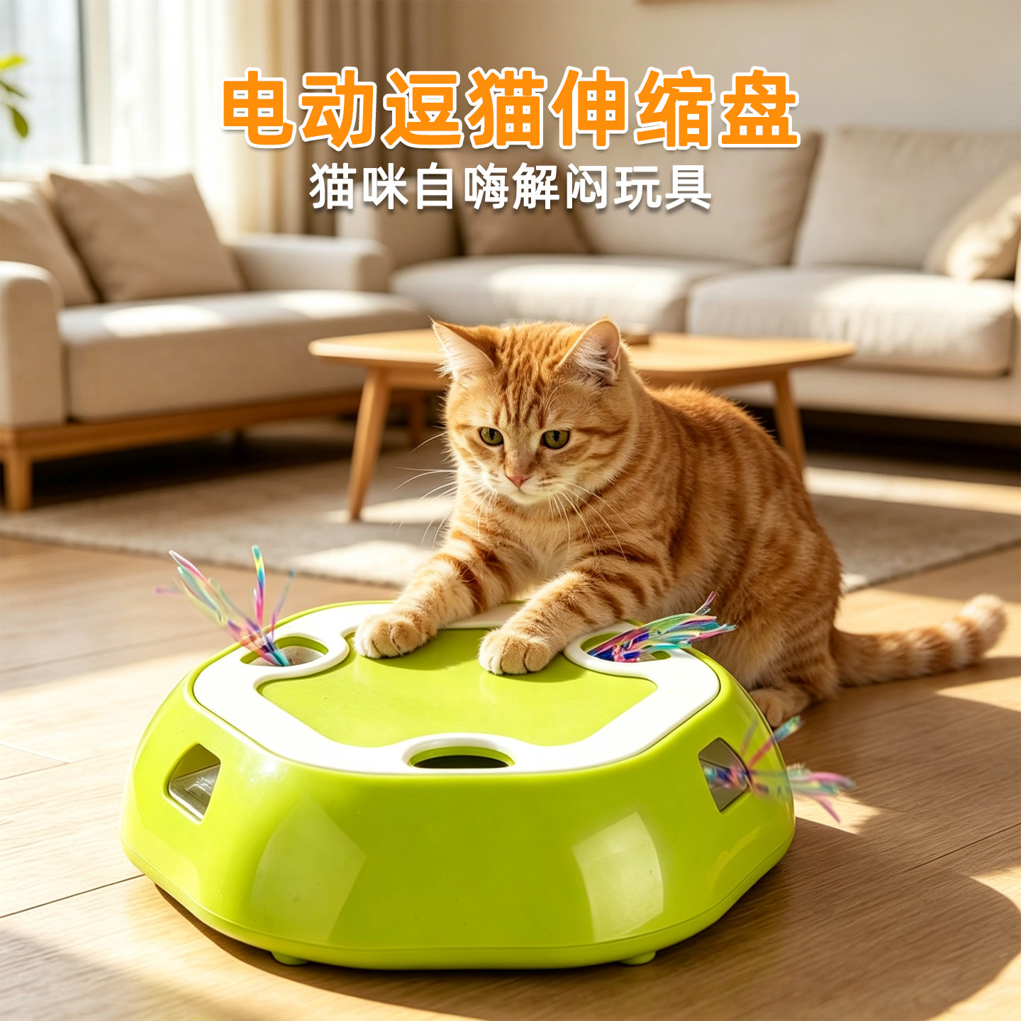 猫玩具电动打地鼠逗猫棒自动伸缩