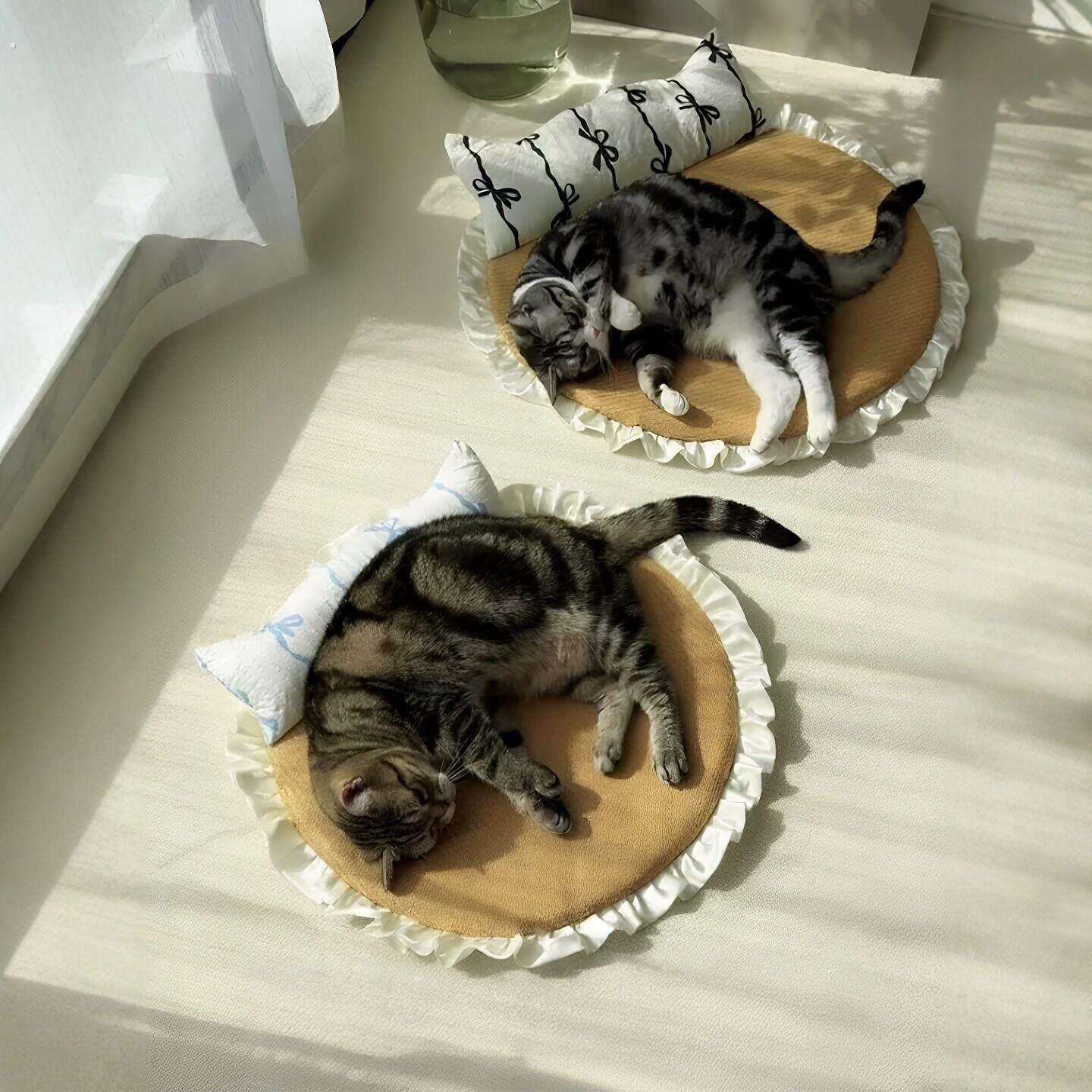 猫窝夏日降温猫凉席带枕头猫咪垫子睡垫宠物用冰凉垫子狗狗趴趴垫