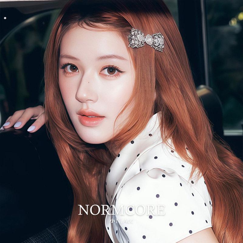 赵露思同款~蝴蝶结水钻发夹边夹侧边女2026新款刘海碎发夹盘发器