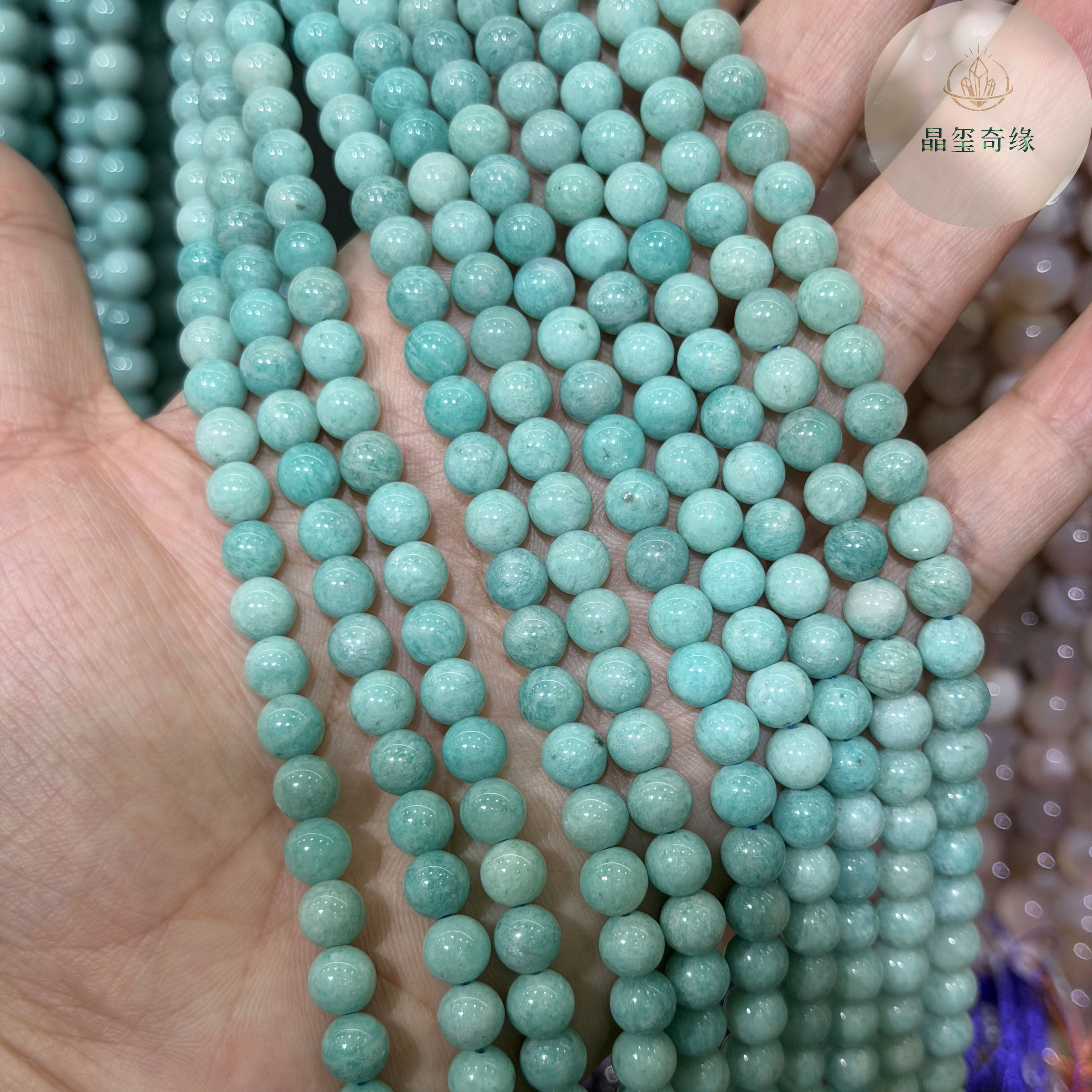 A货天然无优化天河石散珠