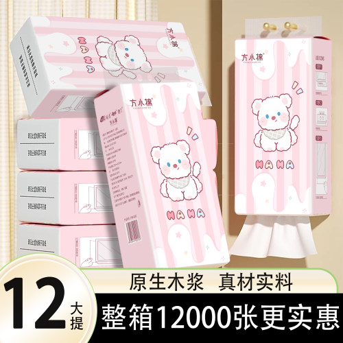 12提12000张壁挂抽纸整箱