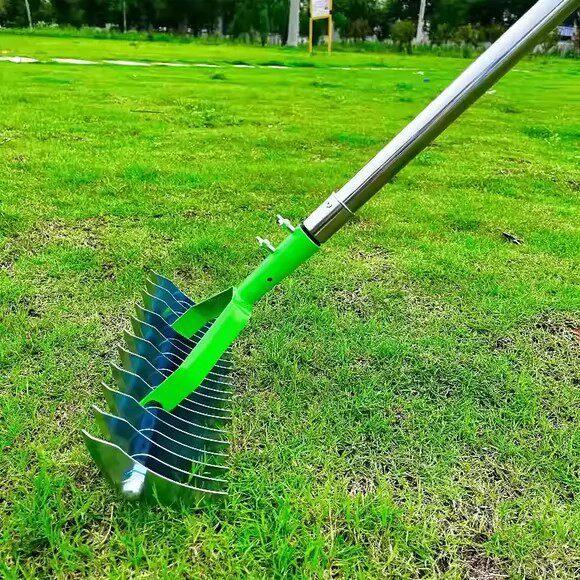 园林草坪耙子全不锈钢枯草落叶耙梳理耙翻土草耙除草松土园艺工具
