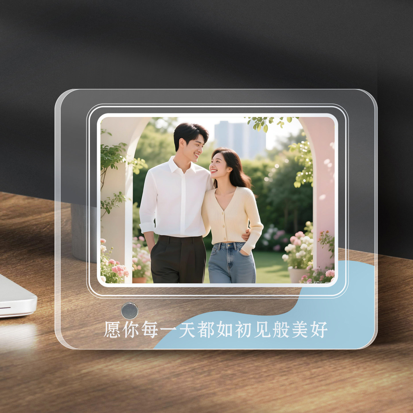 亚克力展示框带画片方形相框摆台图片