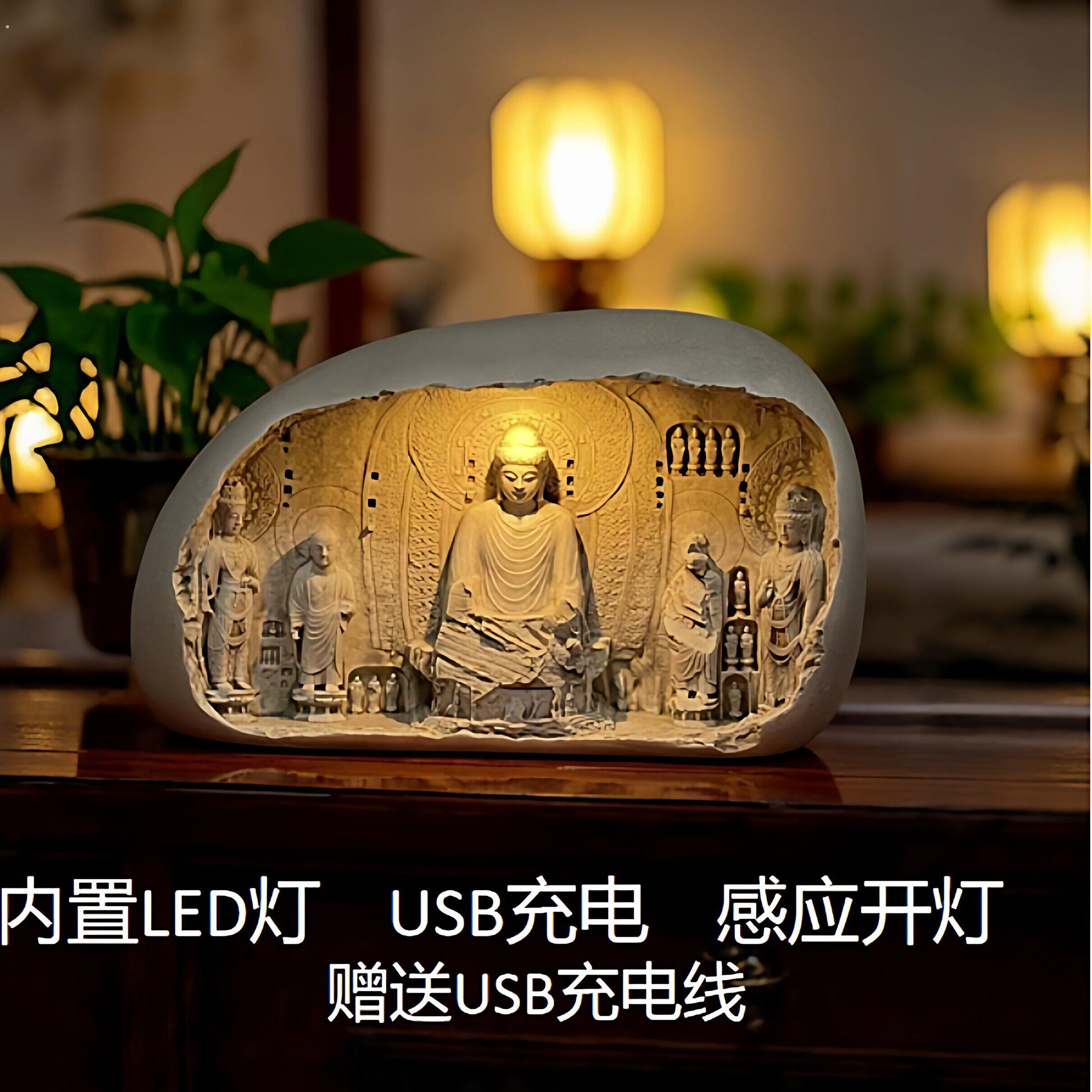 河南洛阳龙门石窟冰箱贴文创夜灯立体浮雕磁贴纪念品可发光小红书