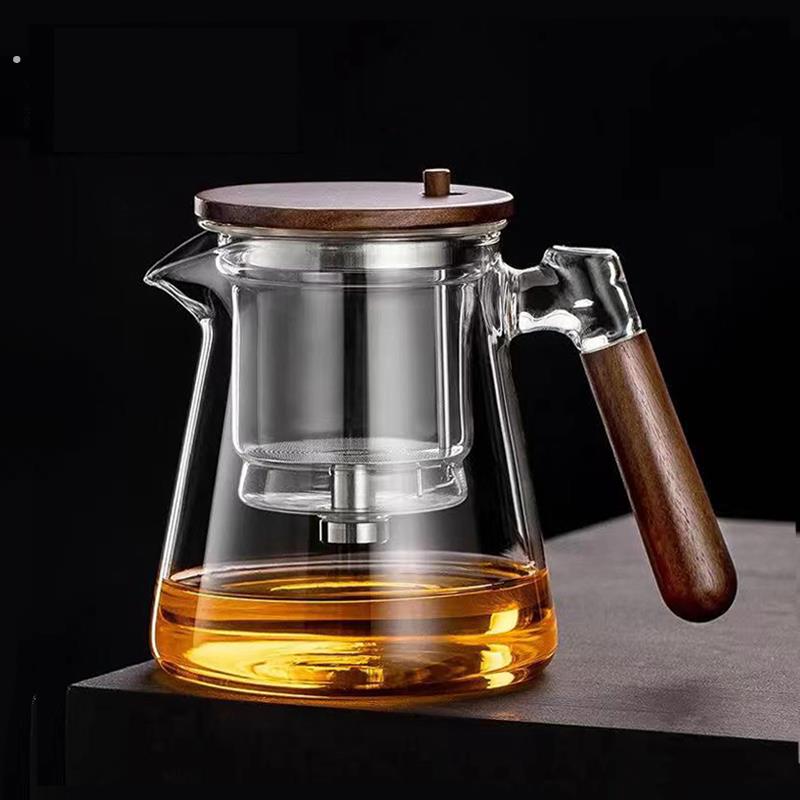 日式飘逸杯泡茶壶2024茶壶内胆按压新款一键冲式分离玻璃茶水耐热