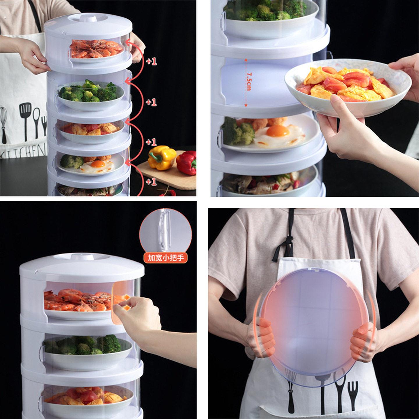 厨房置物架放剩菜多层收纳层架子收盘子剩饭装餐柜神器用品家用大