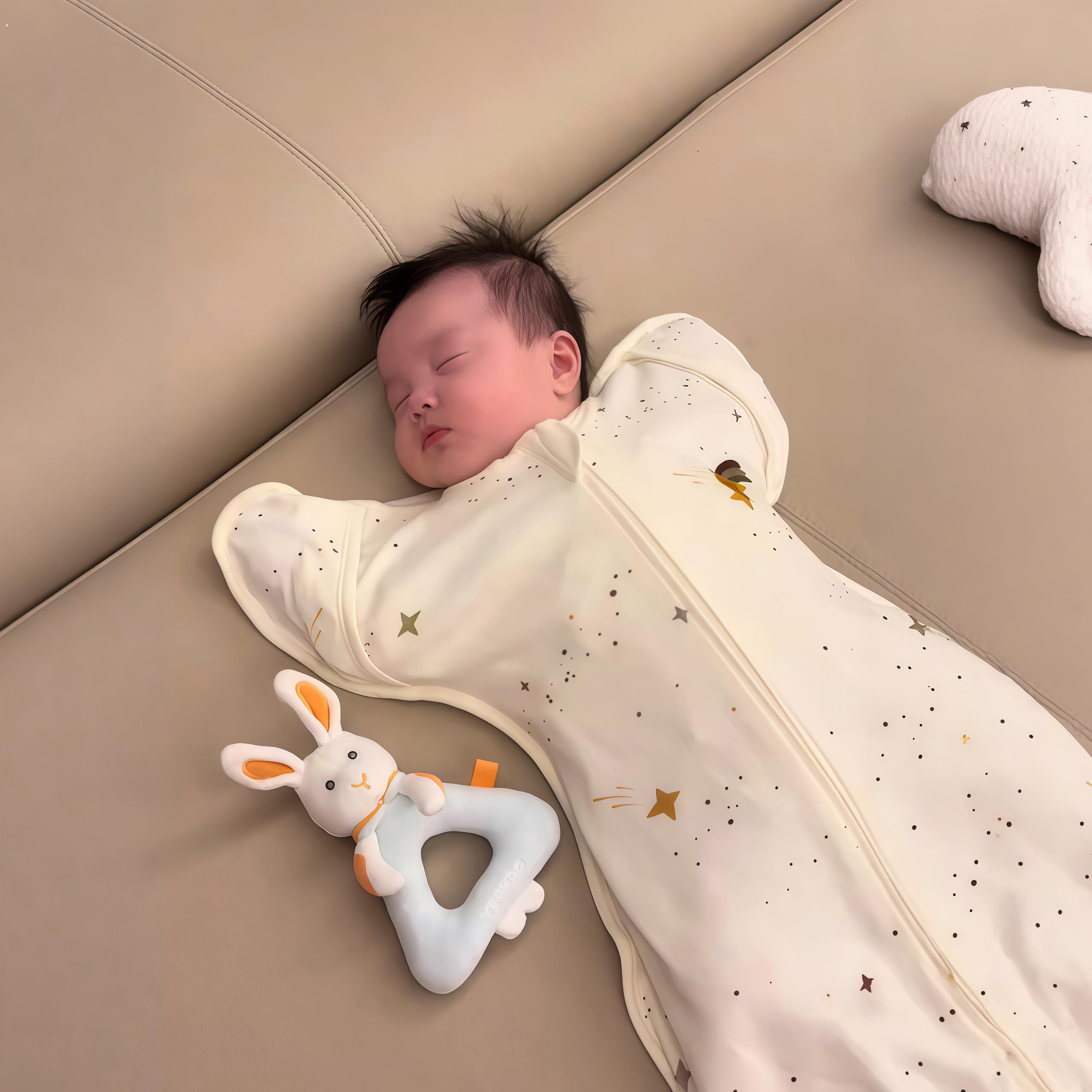 睡袋婴儿薄款春夏季投降式防惊跳襁褓小月龄宝宝防踢被安全感