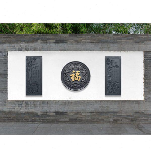 树脂长方形梅兰竹菊54*128树脂挂件新中式墙壁塑料砖雕仿古墙饰