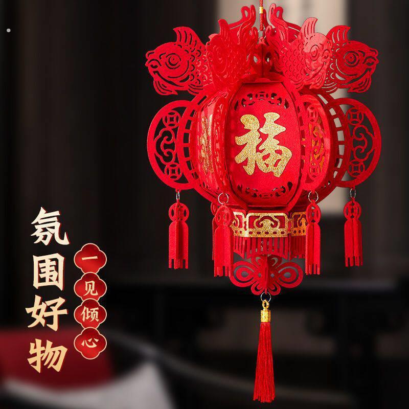 2026新款马年春节元旦灯笼商场布置装饰灯笼室内无纺布红灯笼