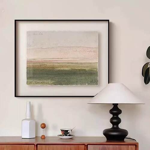 《棕榈平原》法式中古风风景客厅装饰画意式复古入户玄关卧室挂画