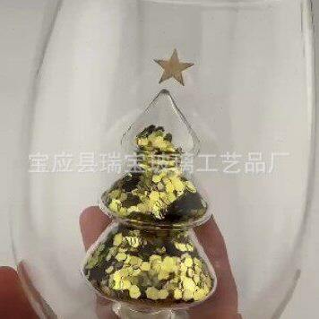 甄选现货跨境外贸金色圣诞树圣诞礼品杯
