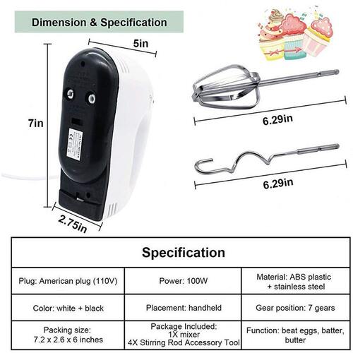 甄选电动打蛋器跨境 家用手持蛋清奶油自动搅拌机小型烘焙和面机