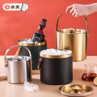 甄选不锈钢冰桶双层保温保冷颜值KTV香槟红酒啤酒装冰粒冰块桶商