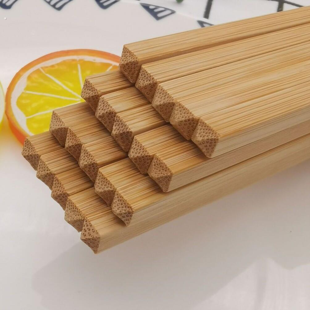 竹筷子高档家用粗头加粗老式无漆天然竹筷中老年人专用饭店筷子