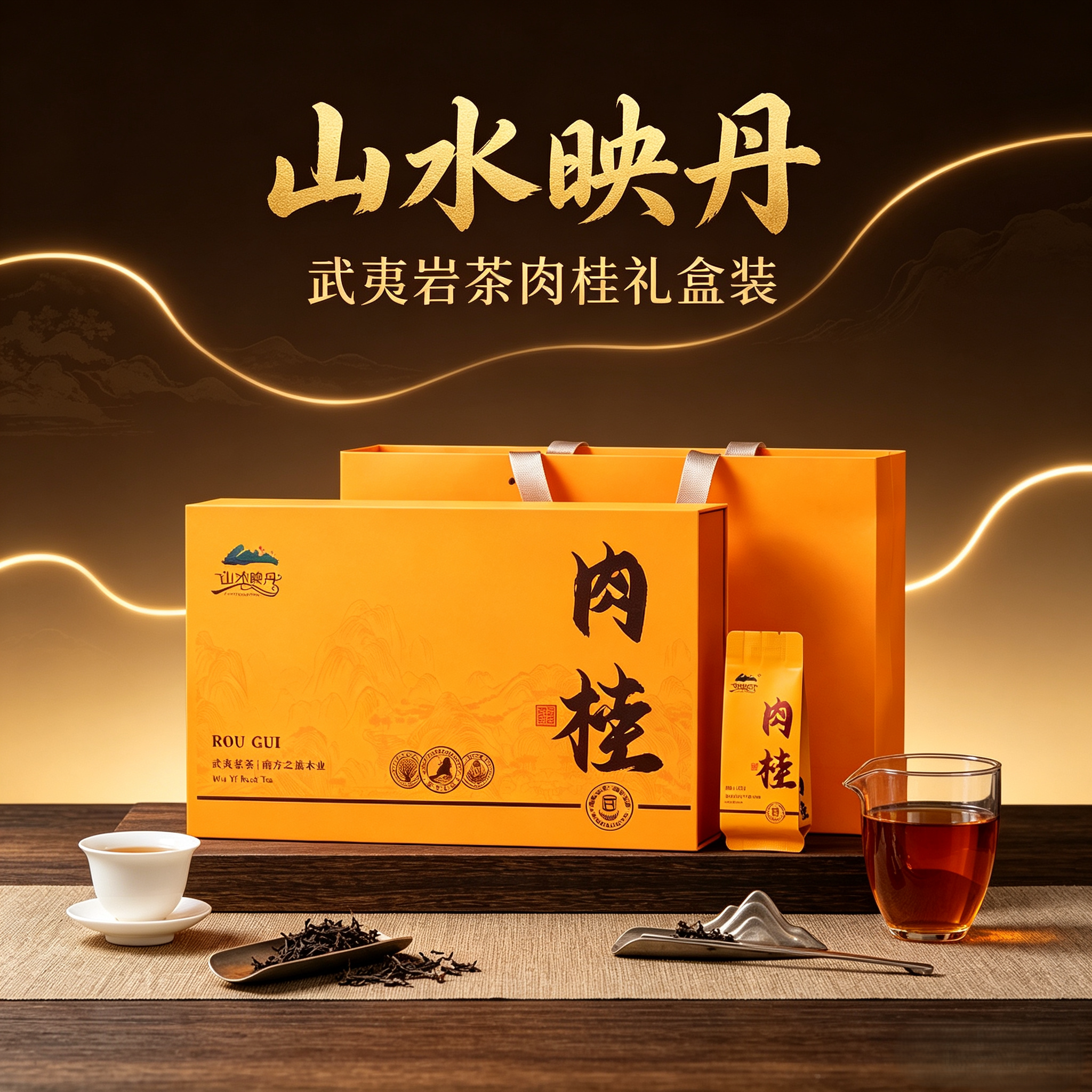 武夷山岩茶正岩肉桂茶叶礼盒装送礼长辈送老丈人小包装袋乌龙茶叶