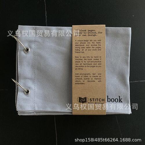 甄选Blank Fabric Sketchbook空白织物素描本绘画书写亚麻针线活