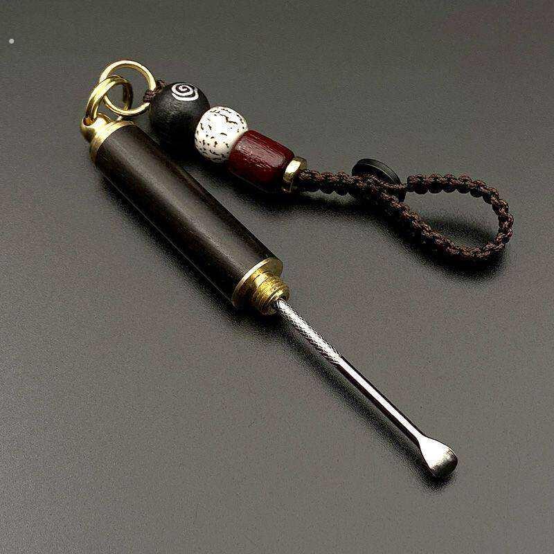 耳朵耙子黑檀木挖耳勺耳扒采耳工具清洁神器掏耳屎钥匙扣可携式工