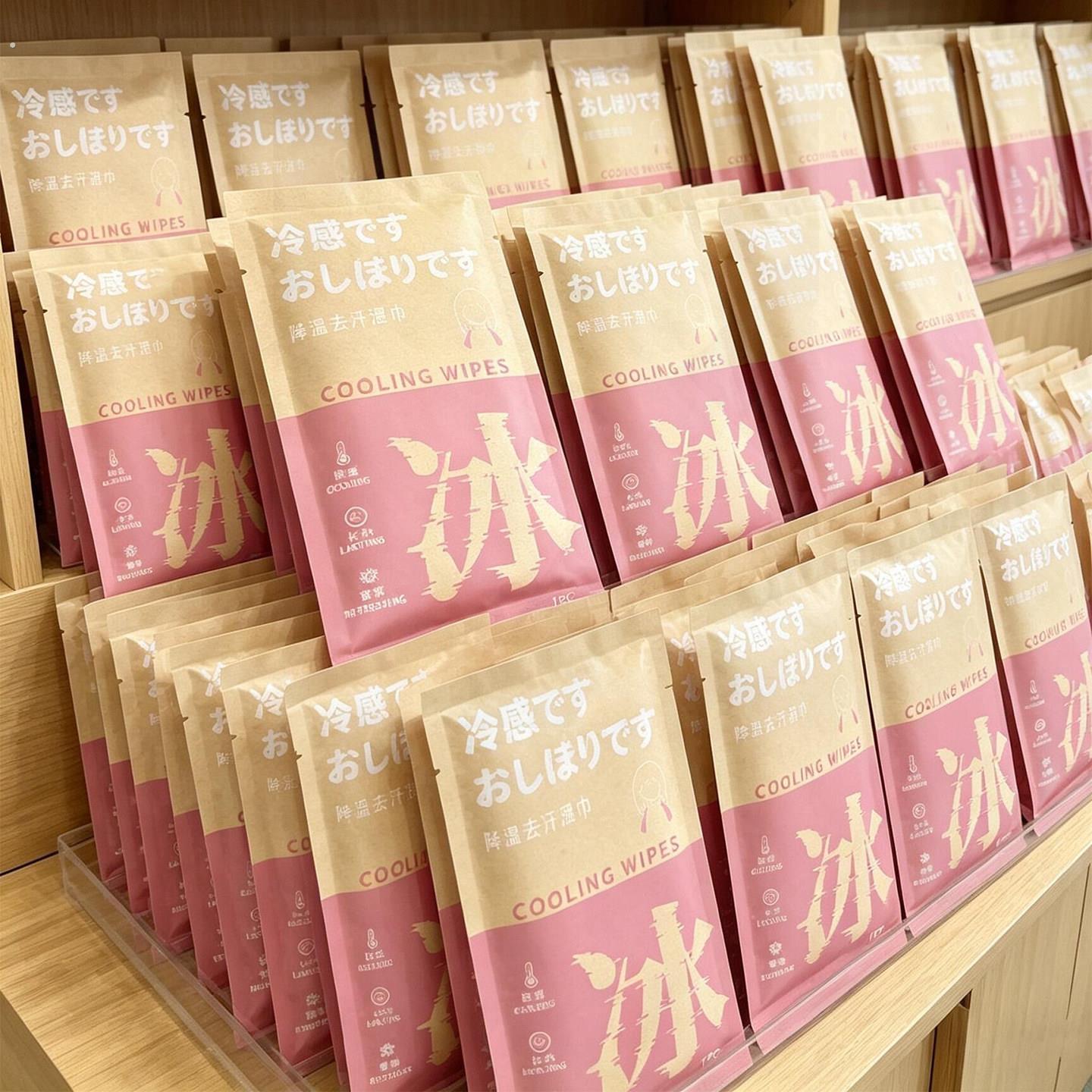 冷感湿巾降温冰巾湿巾冰感夏季户外运动退热贴可携式退热贴防暑清