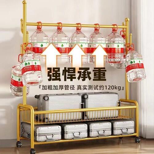 甄选衣架落地卧室挂衣架可移动带轮家用客厅阳台晾衣架杆衣帽架篮