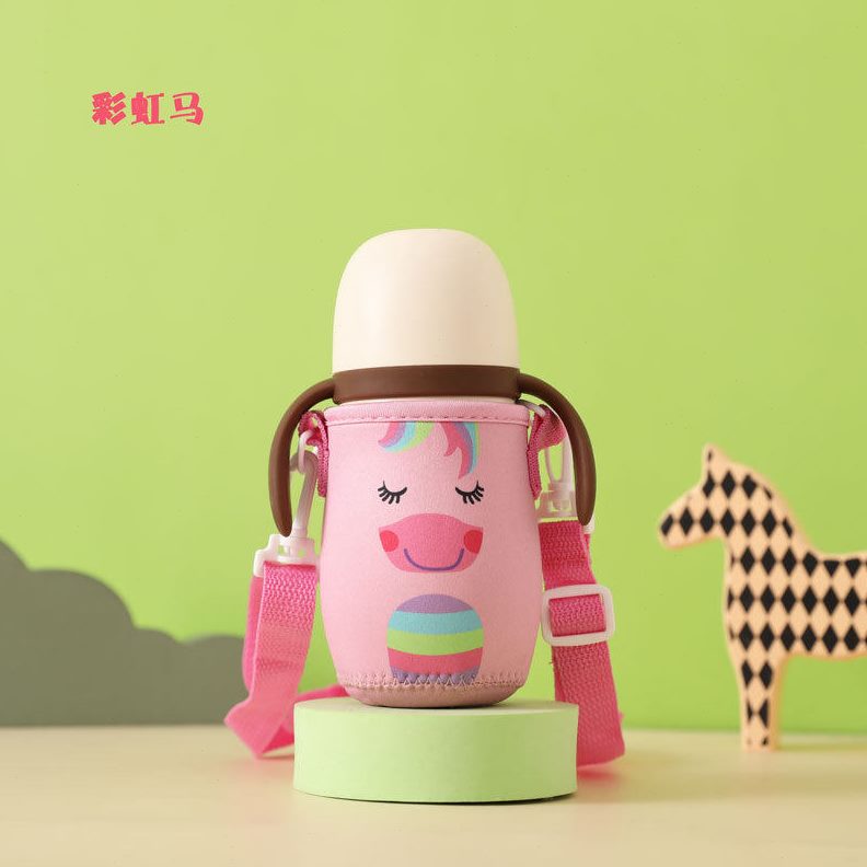 甄选儿童学饮杯杯套 世喜婴幼儿保温杯专用斜跨杯套 防摔保护套图片