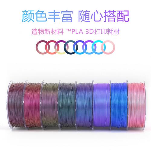 甄选造物新材料 工厂直销3D打印耗材PLA变色龙系列 燃烧钛角度变