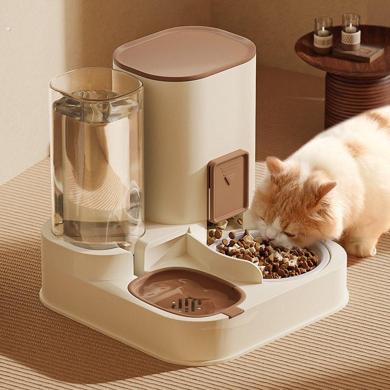 宠物自动饮水喂食器猫狗通用定时双碗防打翻智能联动水碗猫碗狗碗