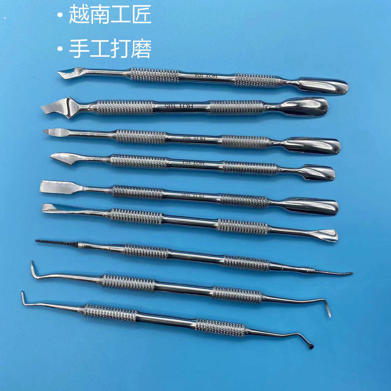 俄式不锈钢剔甲器 钢推美甲双头两用指甲锉 卸甲修甲 工厂