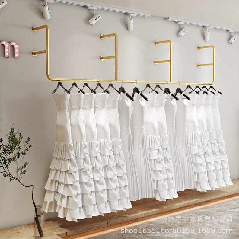 甄选服装店婚纱展示架上墙摄影楼壁挂礼服陈列货架简约女装展示架